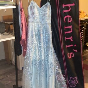 light blue prom dress